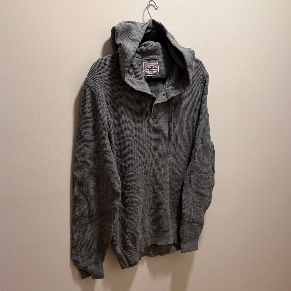 Men's Charcoal Hooded Sweater Flag and Anthem
